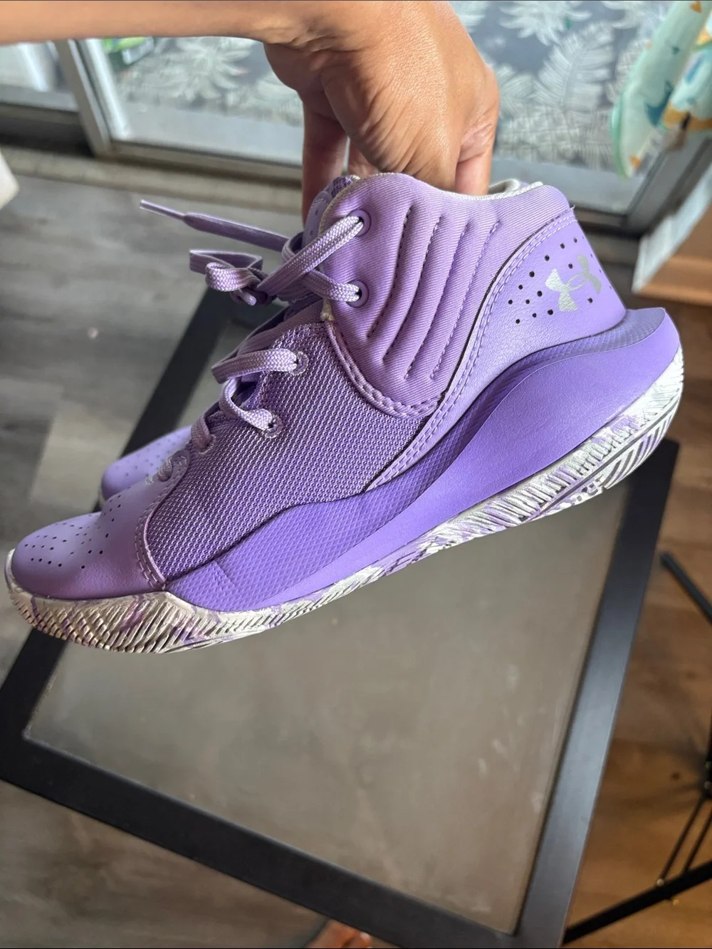Under Armour Kids Purple Lace-Up Athletic Sneakers